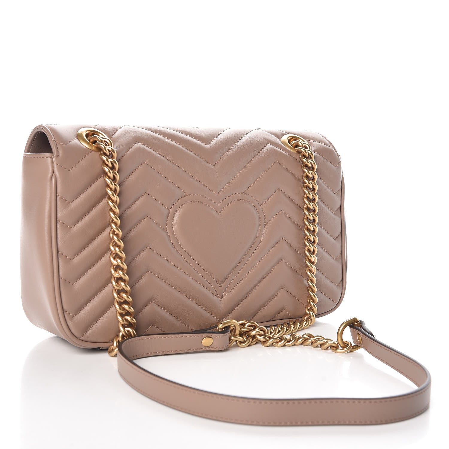 Gucci Calfskin Matelasse Small GG Marmont Shoulder Bag Porcelain Rose 3 of 9