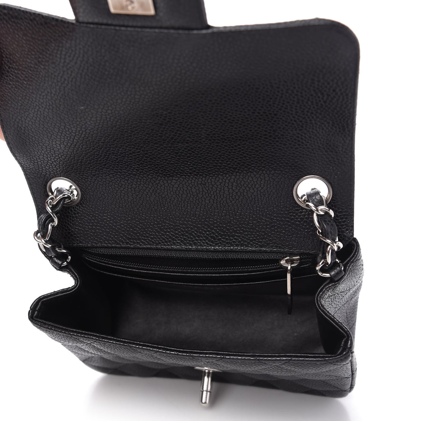 Caviar Quilted Mini Square Flap Black
