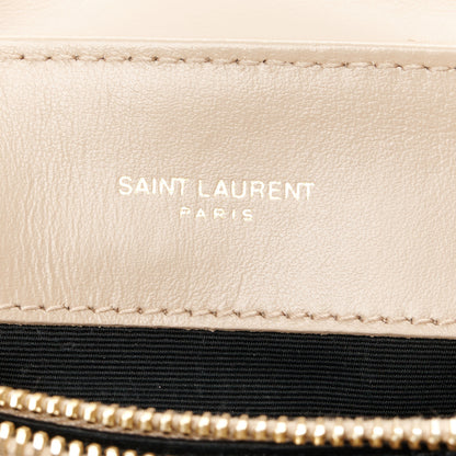 Saint Laurent Calfskin Y Quilted Monogram Small Loulou Chain Satchel Dark Beige 6 of 11
