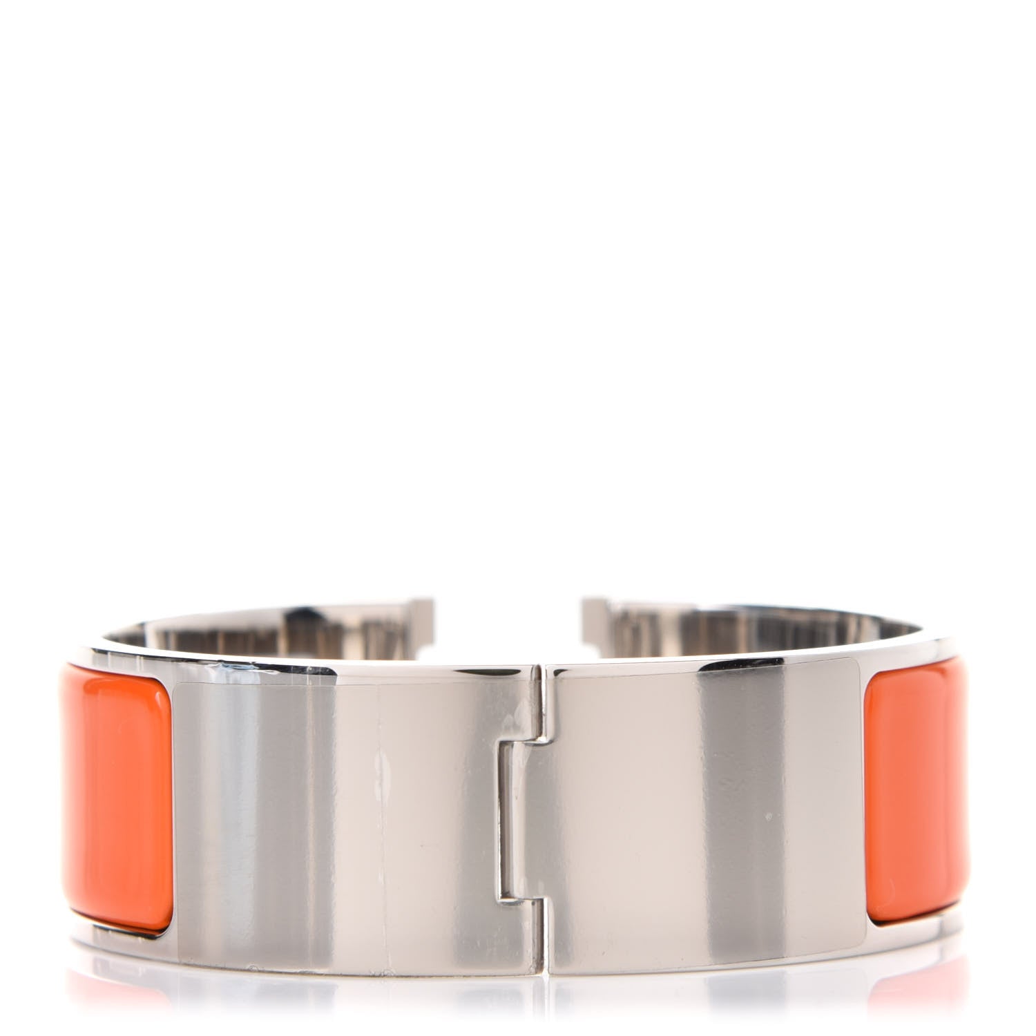 Hermes Enamel Wide Clic Clac H Bracelet PM Orange 2 of 5