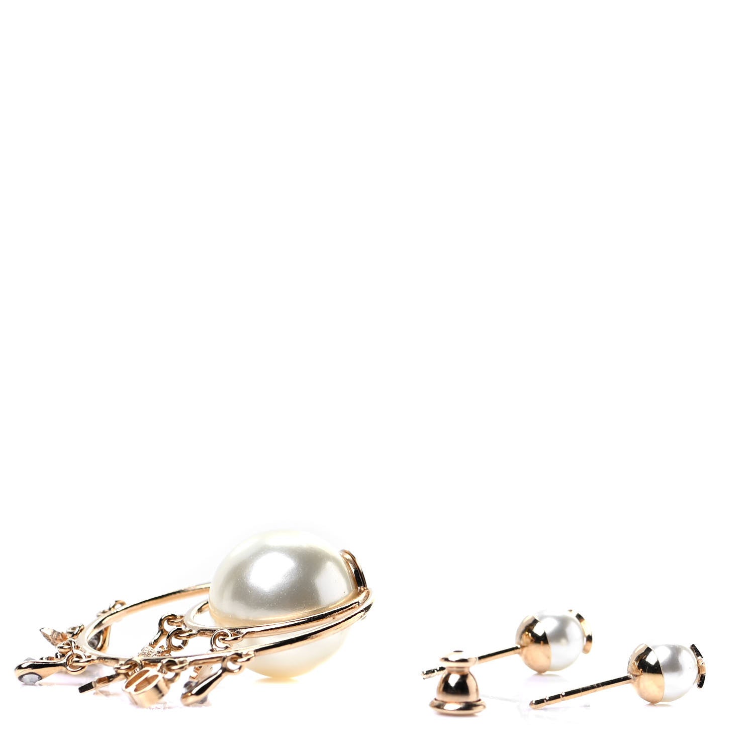 Christian Dior Pearl Tribales Earrings Gold 3 of 4