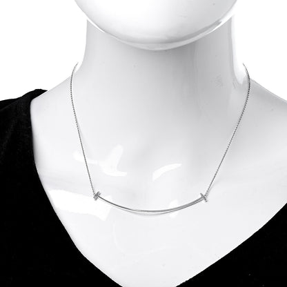 Tiffany Sterling Silver Large T Smile Pendant Necklace 2 of 7