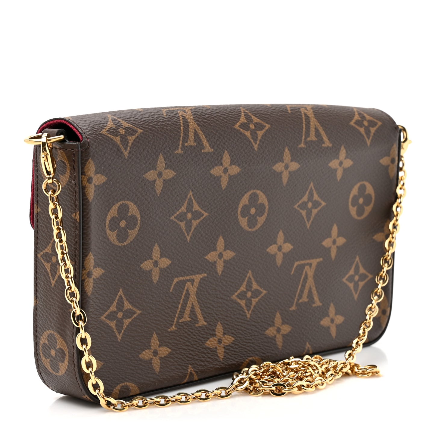 Monogram Pochette Felicie Chain Wallet Fuchsia