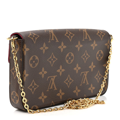 Louis Vuitton Monogram Pochette Felicie Chain Wallet Fuchsia 3 of 12
