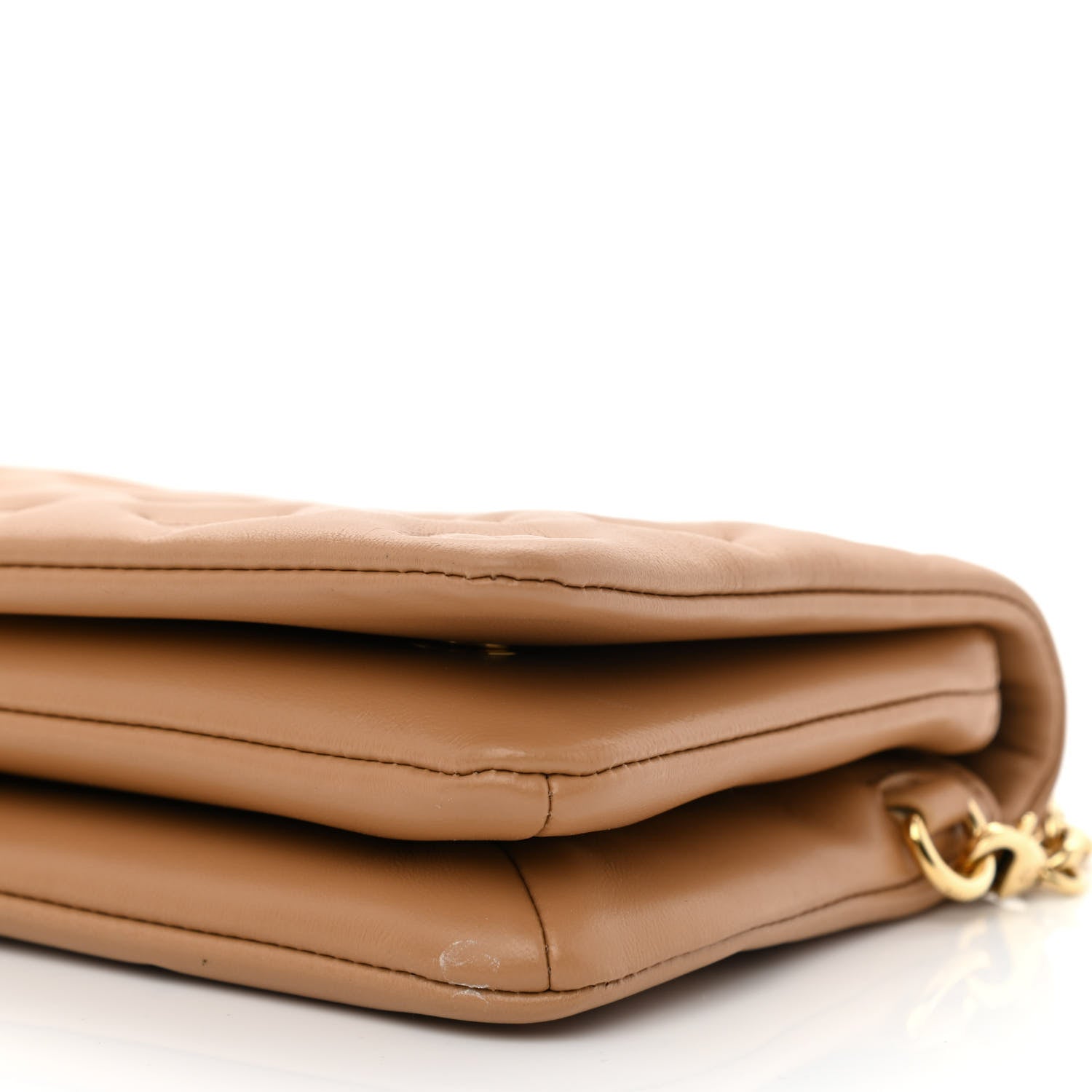 Louis Vuitton Lambskin Embossed Monogram Pochette Coussin Camel 9 of 10