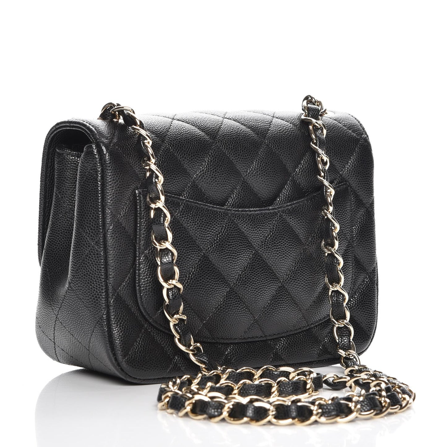 Caviar Quilted Mini Square Flap Black