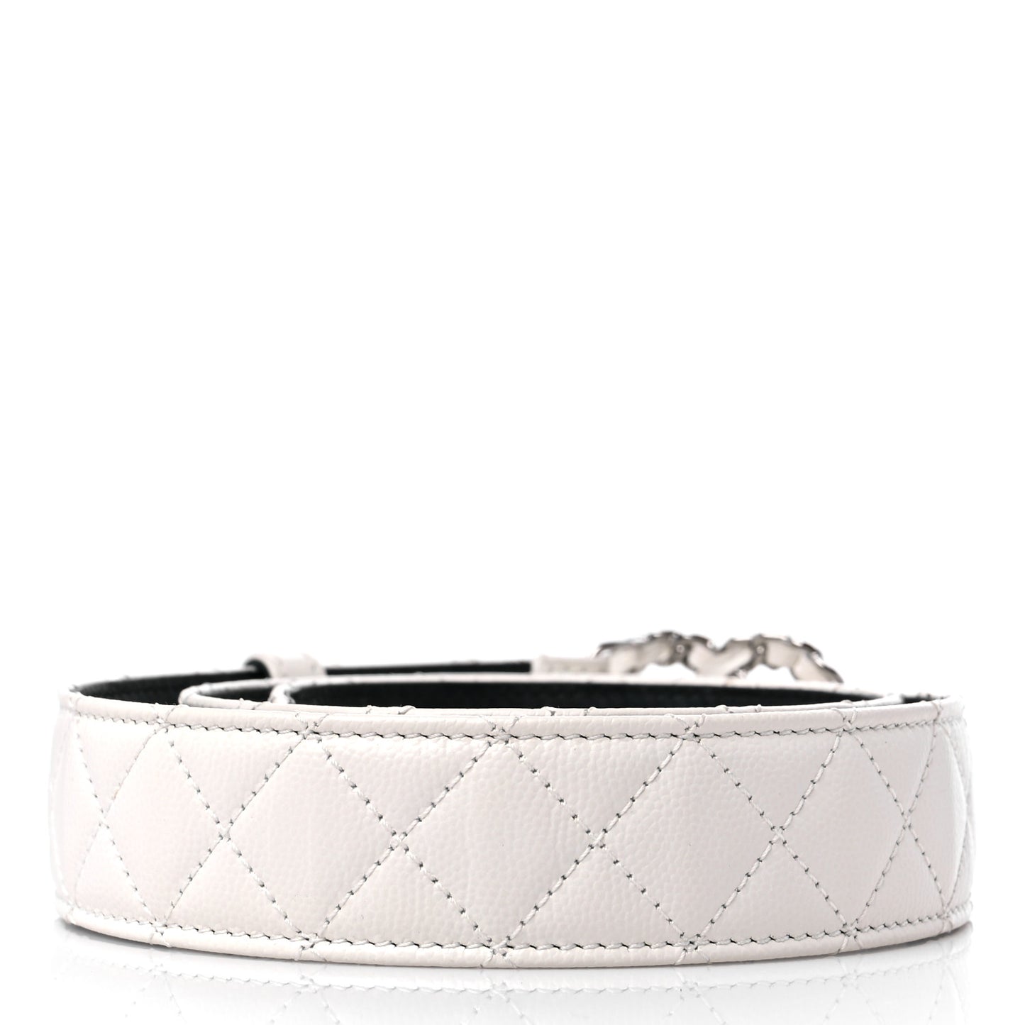 Caviar Quilted CC Chain Belt 80 32 White