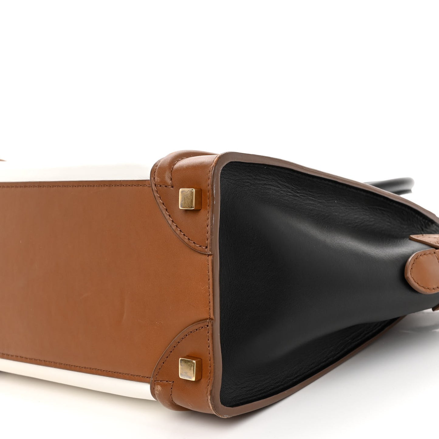 Smooth Calfskin Micro Tri-Color Luggage Brown