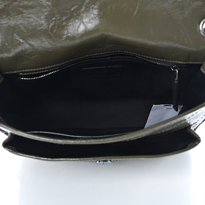 Saint Laurent Crinkled Calfskin Matelasse Monogram Medium Niki Chain Satchel Military Olive 5 of 11