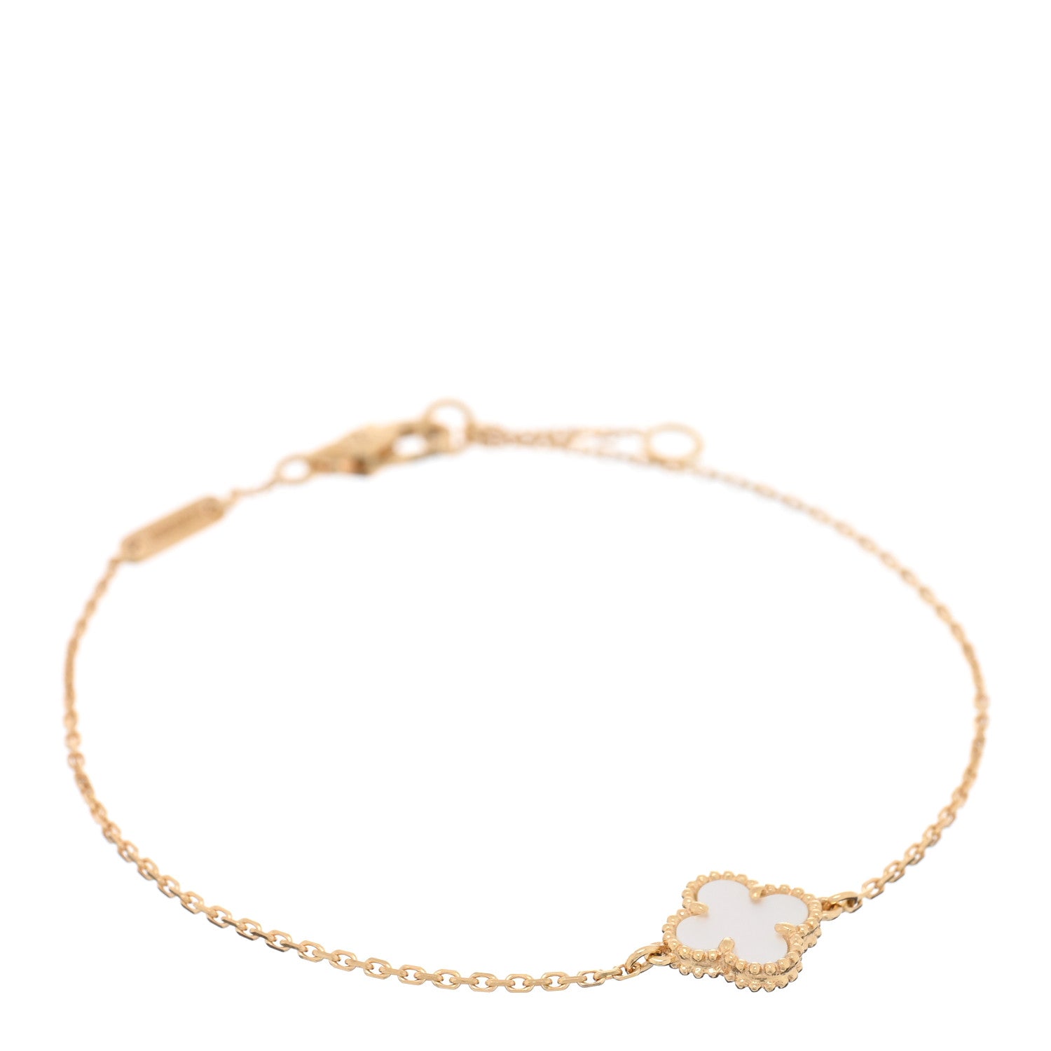 Van Cleef & Arpels 18K Yellow Gold Mother of Pearl Sweet Alhambra Bracelet 1 of 4