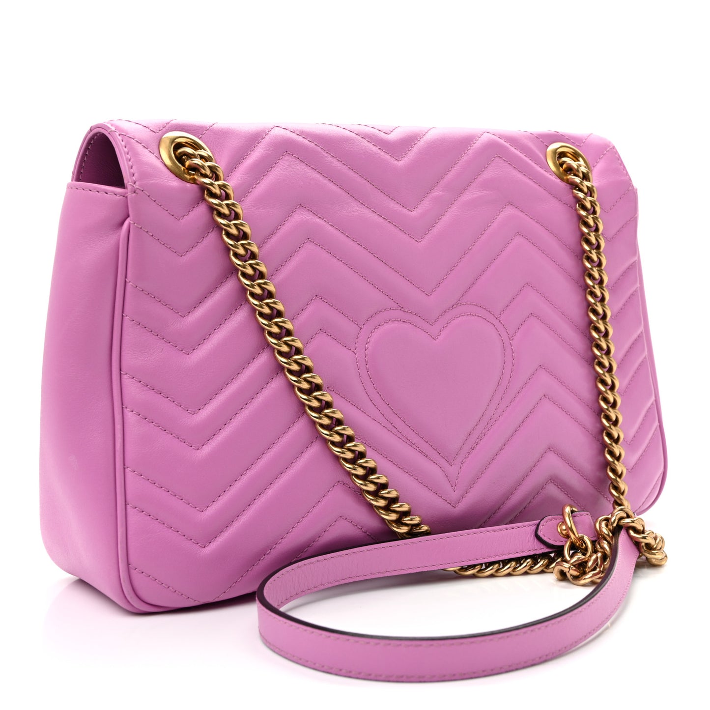 Calfskin Matelasse Medium GG Marmont Shoulder Bag Candy Mousse
