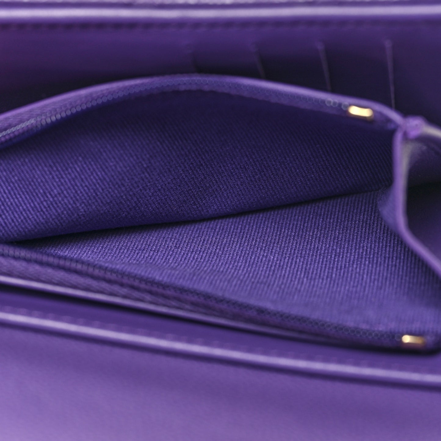 Caviar Quilted Medium Flap Wallet Purple
