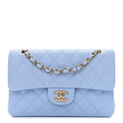 Chanel Caviar Quilted Small Double Flap Light Blue 1 of 10