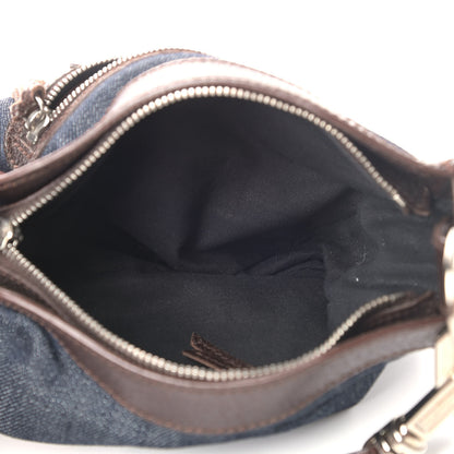 Balenciaga Denim Pigskin Classic Silver Hardware Shoulder Bag Chocolate 4 of 4