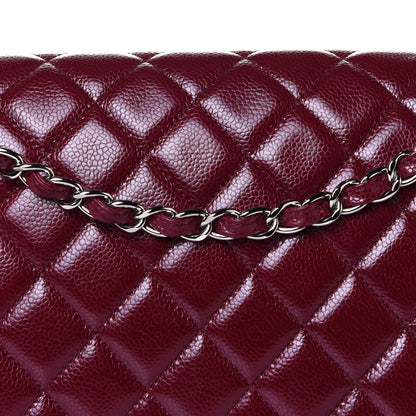 Chanel Caviar Quilted Maxi Single Flap Dark Red 8 of 15
