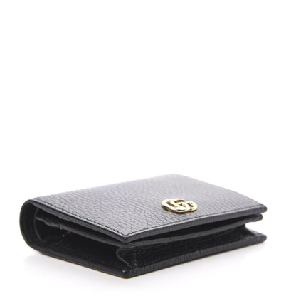 Gucci Pebbled Calfskin GG Marmont Card Case Black 4 of 8