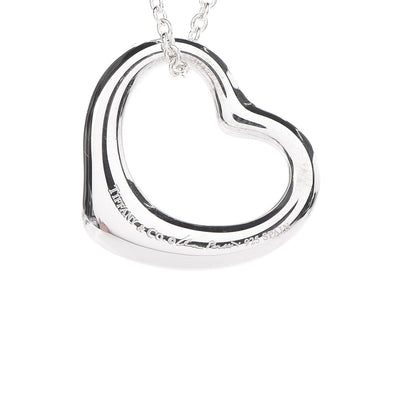 Tiffany Sterling Silver 22mm Elsa Peretti Open Heart Pendant Necklace 8 of 8