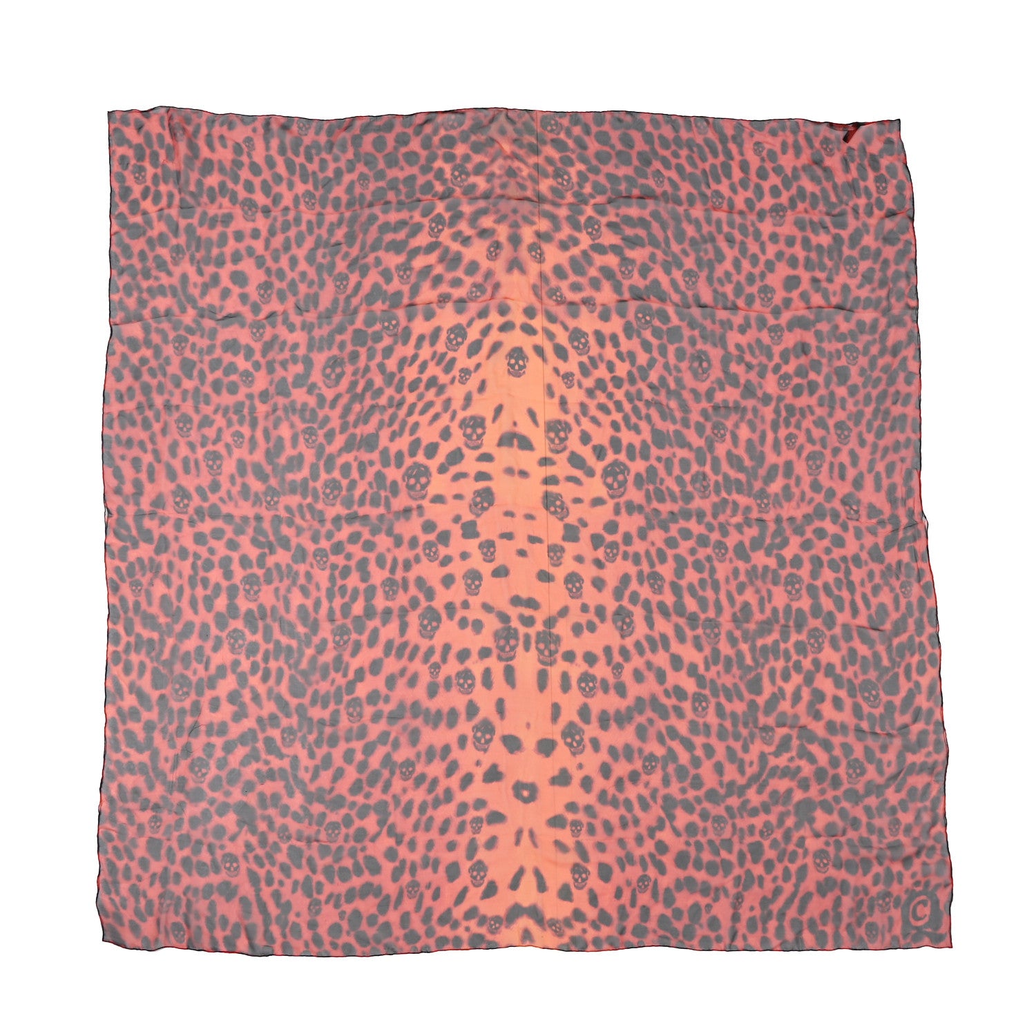 Alexander McQueen Silk Chiffon Leopard Skull Scarf Red 1 of 8