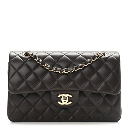 Chanel Lambskin Quilted Small Double Flap Dark Brown 1 of 11