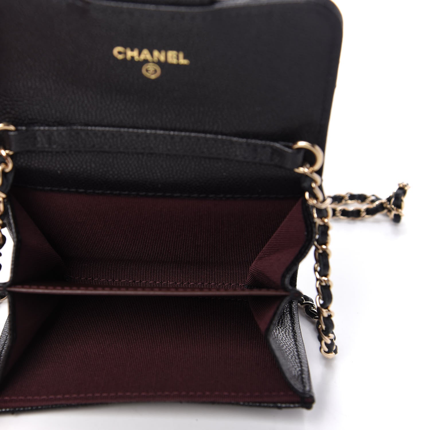 Chanel Caviar Quilted Flap Card Holder On Chain Black 5 of 9