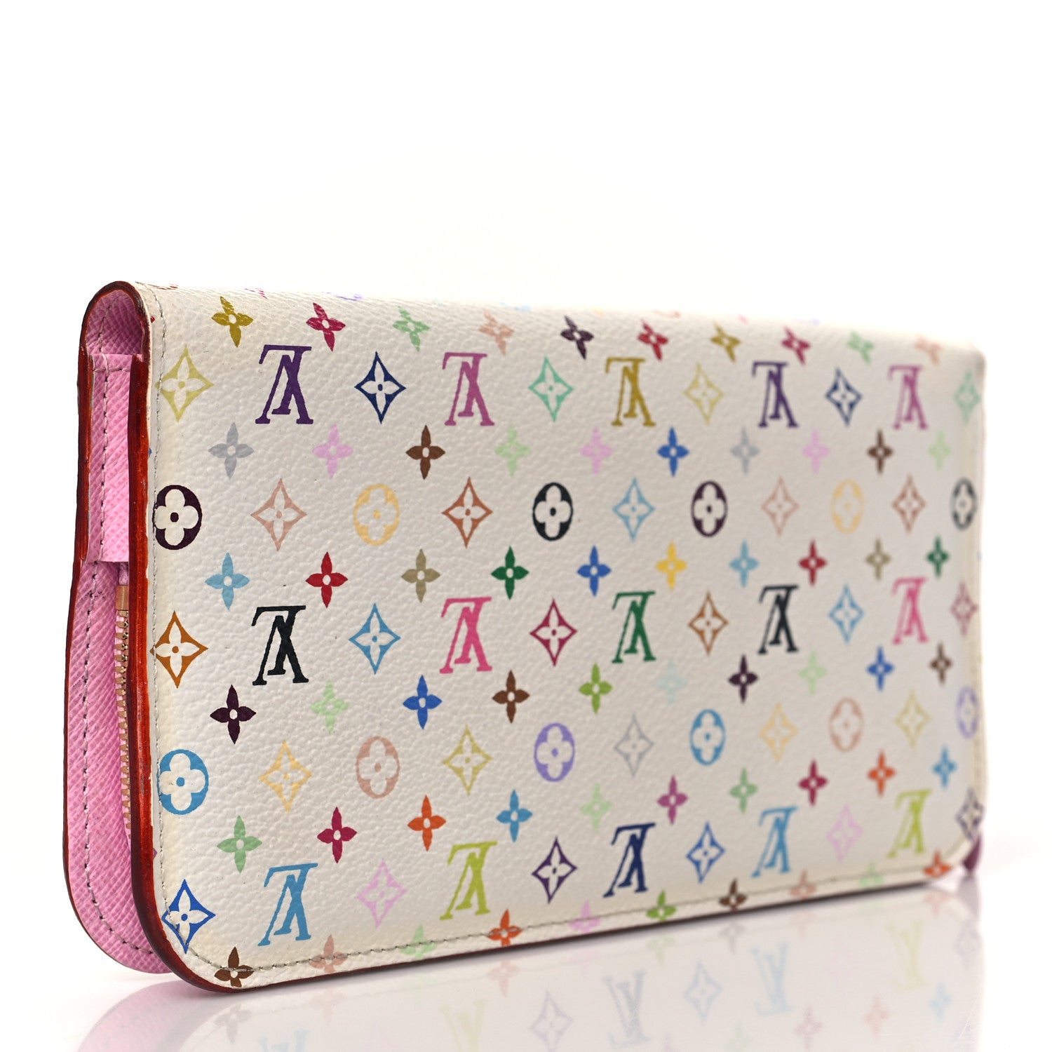 Louis Vuitton Monogram Multicolor Insolite Wallet White Litchi 4 of 6