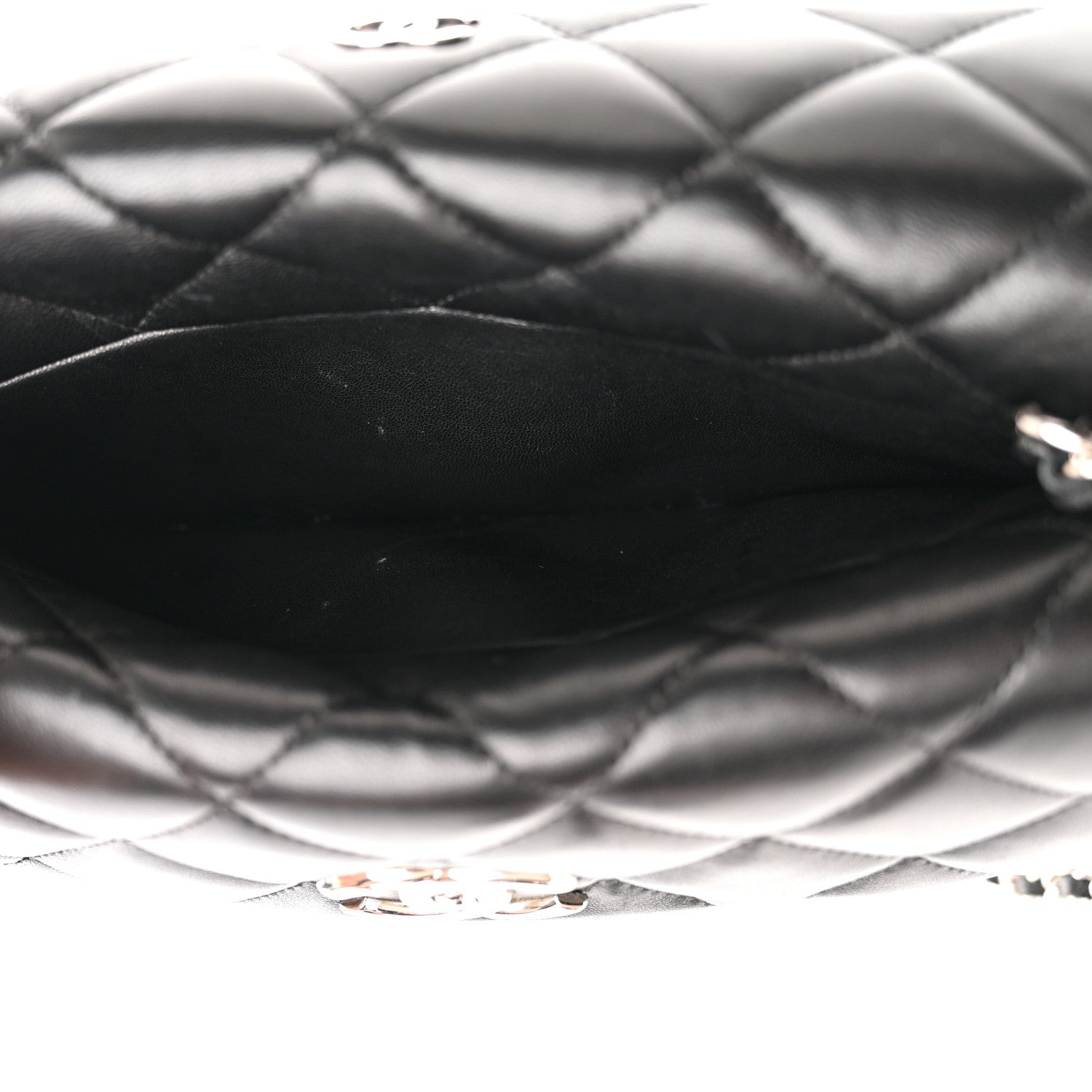 Chanel Lambskin Quilted Double Sided Clutch With Chain Black 7 of 12