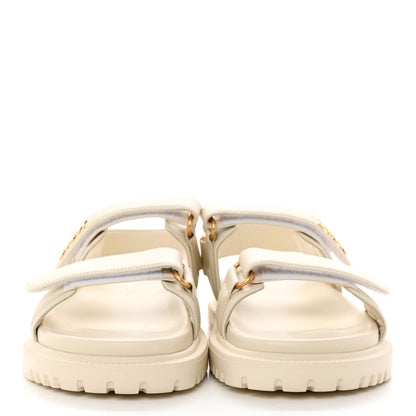 Christian Dior Lambskin Dioract 10mm Sandals 38 Off White 2 of 9