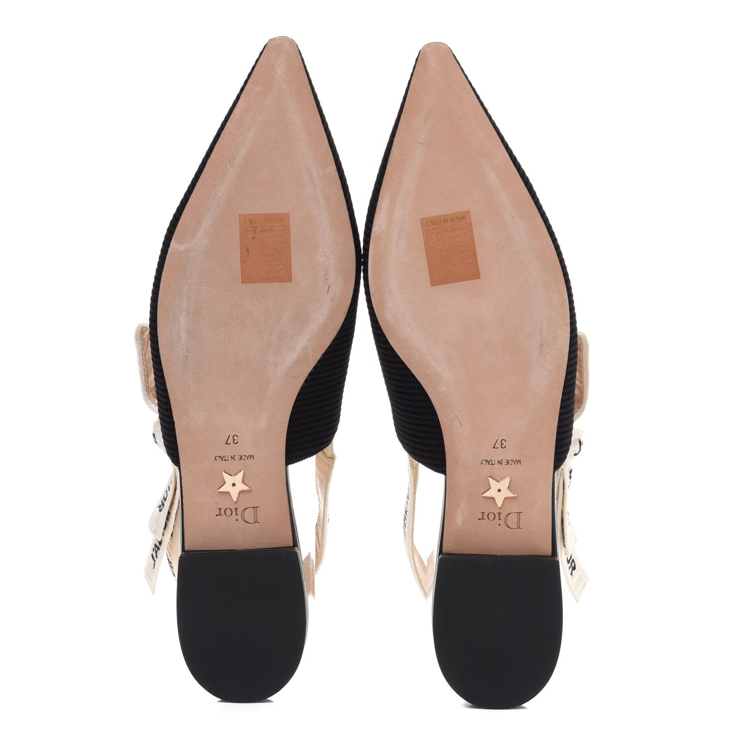 Christian Dior Technical Canvas Ribbon J'Adior Slingback Ballet Flats 37 Black 5 of 8