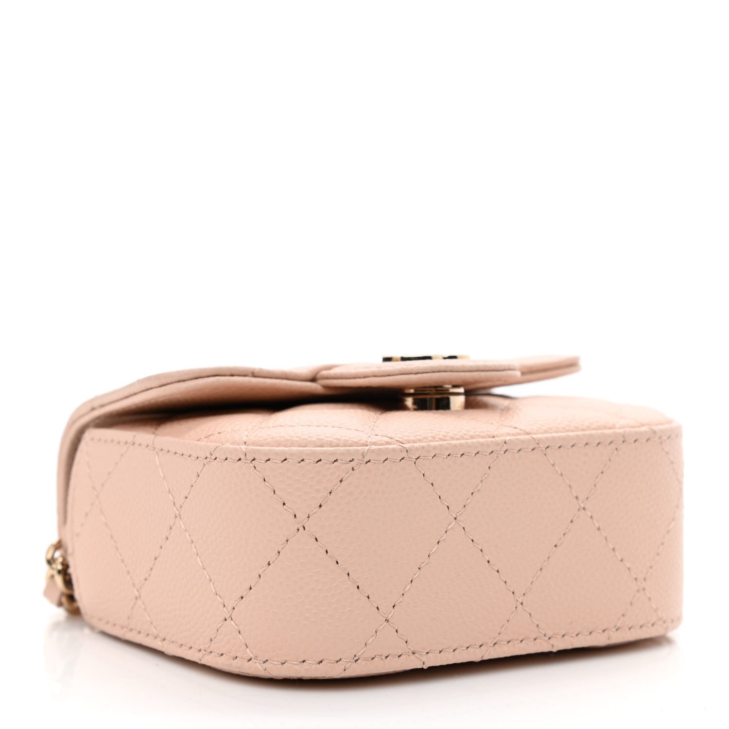 Chanel Caviar Quilted Mini Clutch With Chain Light Beige 4 of 12