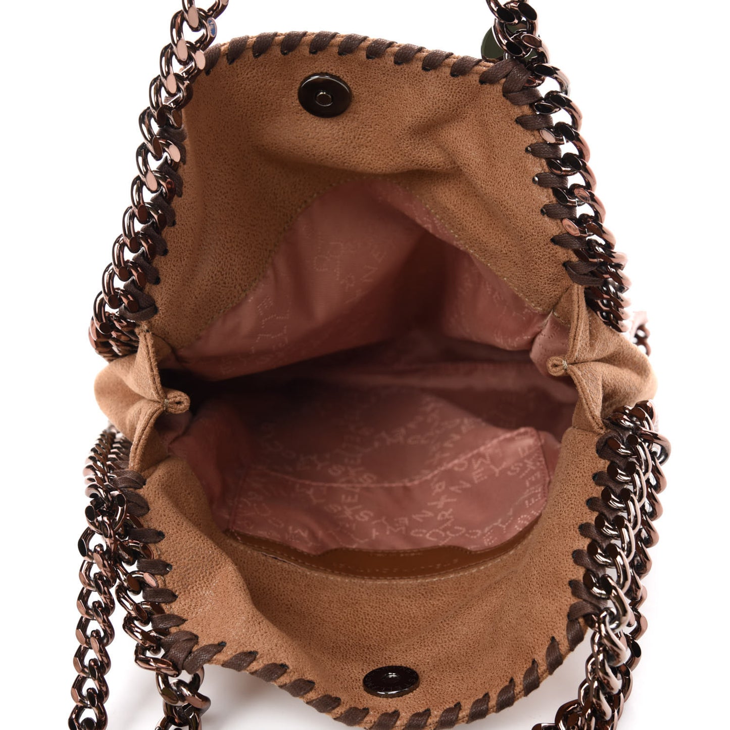 Shaggy Deer Mini Falabella Fold Over Tote Camel
