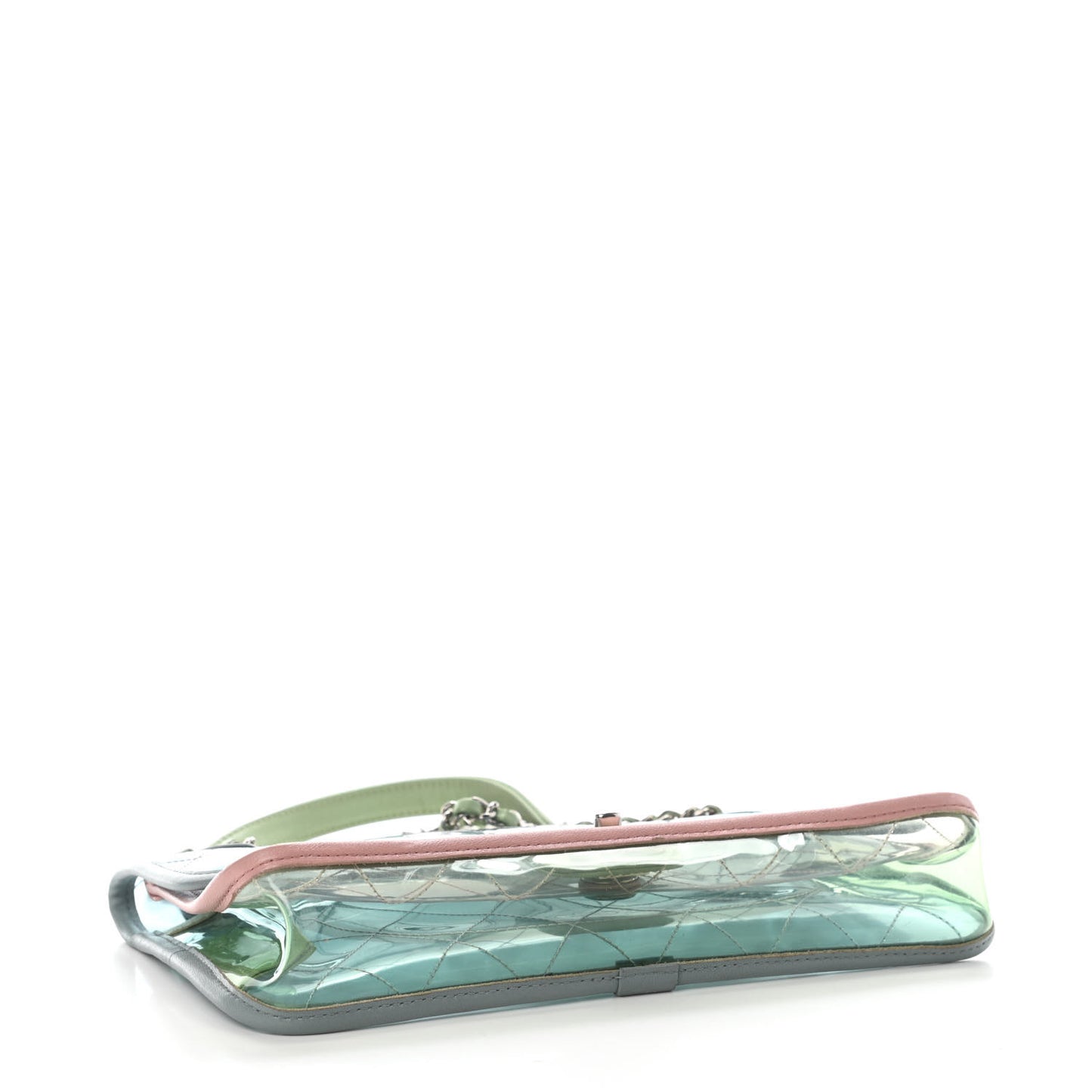 Lambskin PVC Quilted Medium Coco Splash Flap Blue Green