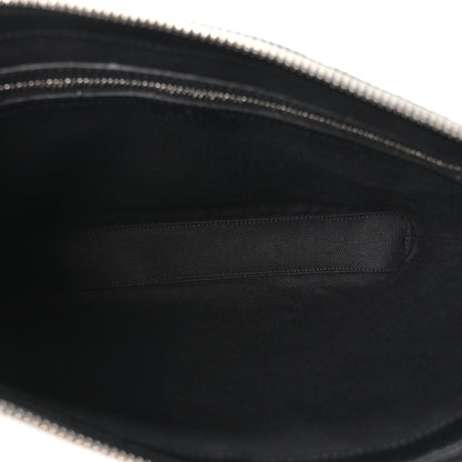 Gucci Monogram Jumbo GG Textured Dollar Calfskin Wristlet Messenger Bag Black 5 of 10