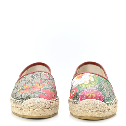 Gucci GG Supreme Monogram Tian Womens Espadrilles 35.5 Beige Multicolor Red 2 of 9