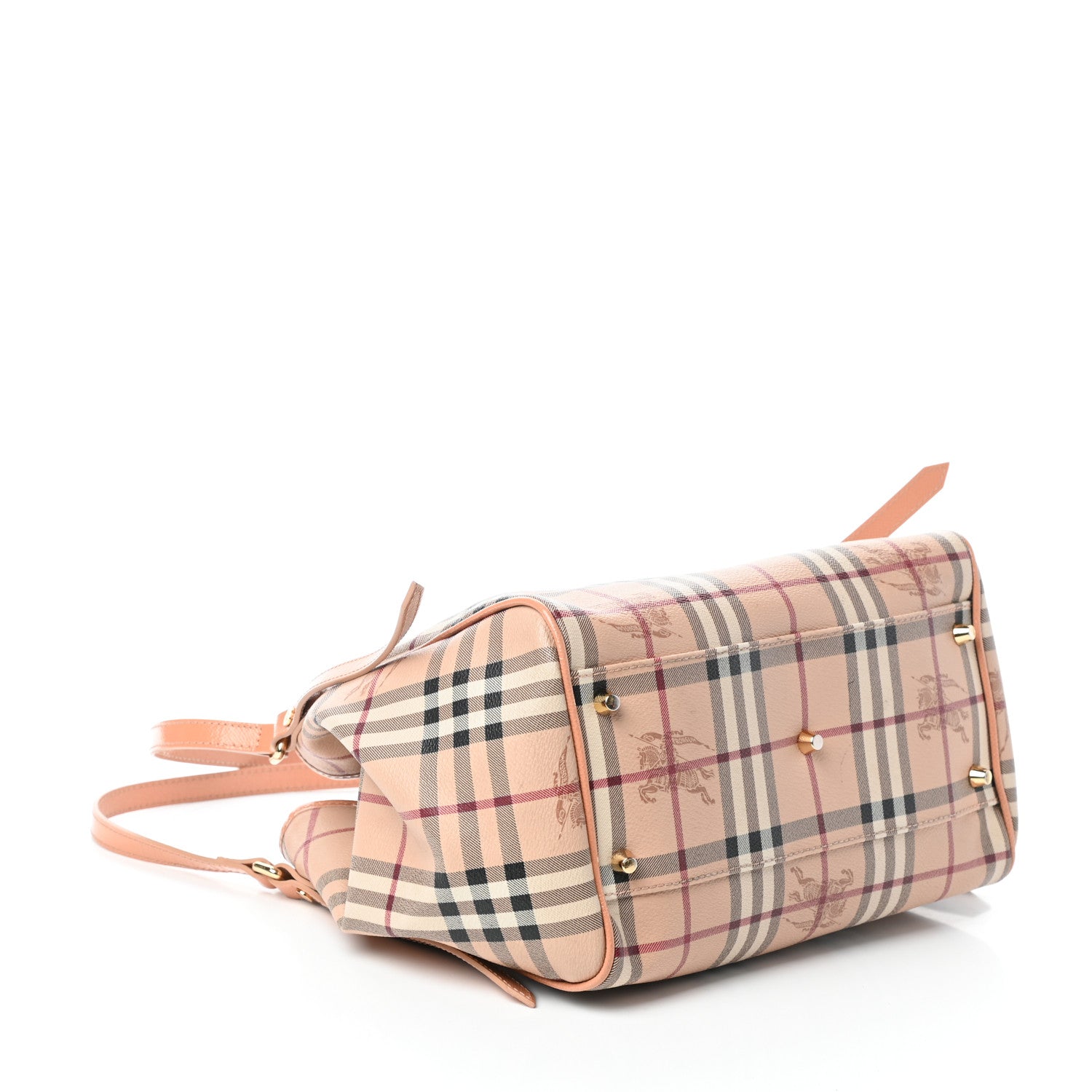 Burberry Haymarket Check Small Canterbury Tote Pale Coral Pink 4 of 12