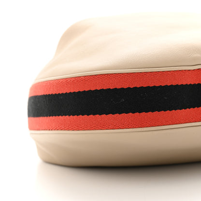 Gucci Aria Calfskin Web Large Attache Shoulder Bag Beige 9 of 10