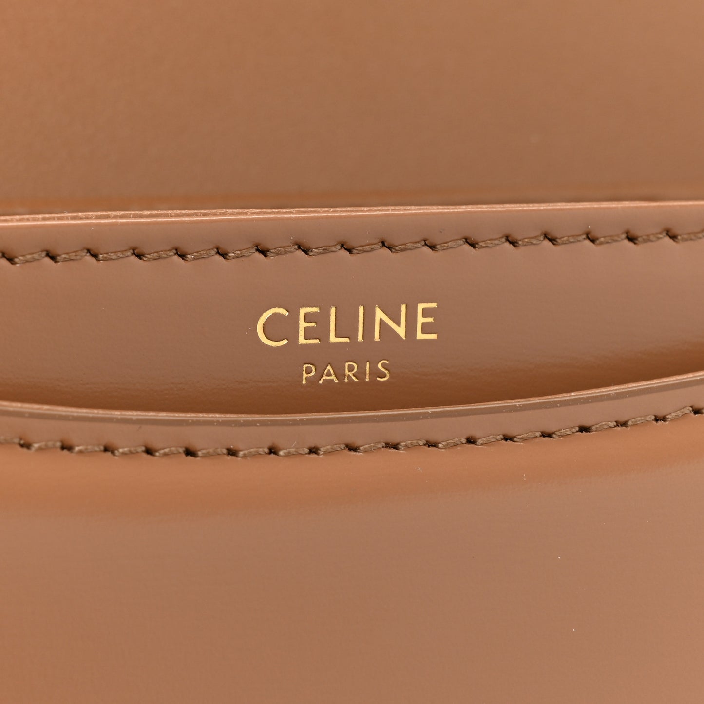 Shiny Calfskin Besace Clea Triomphe Bronze