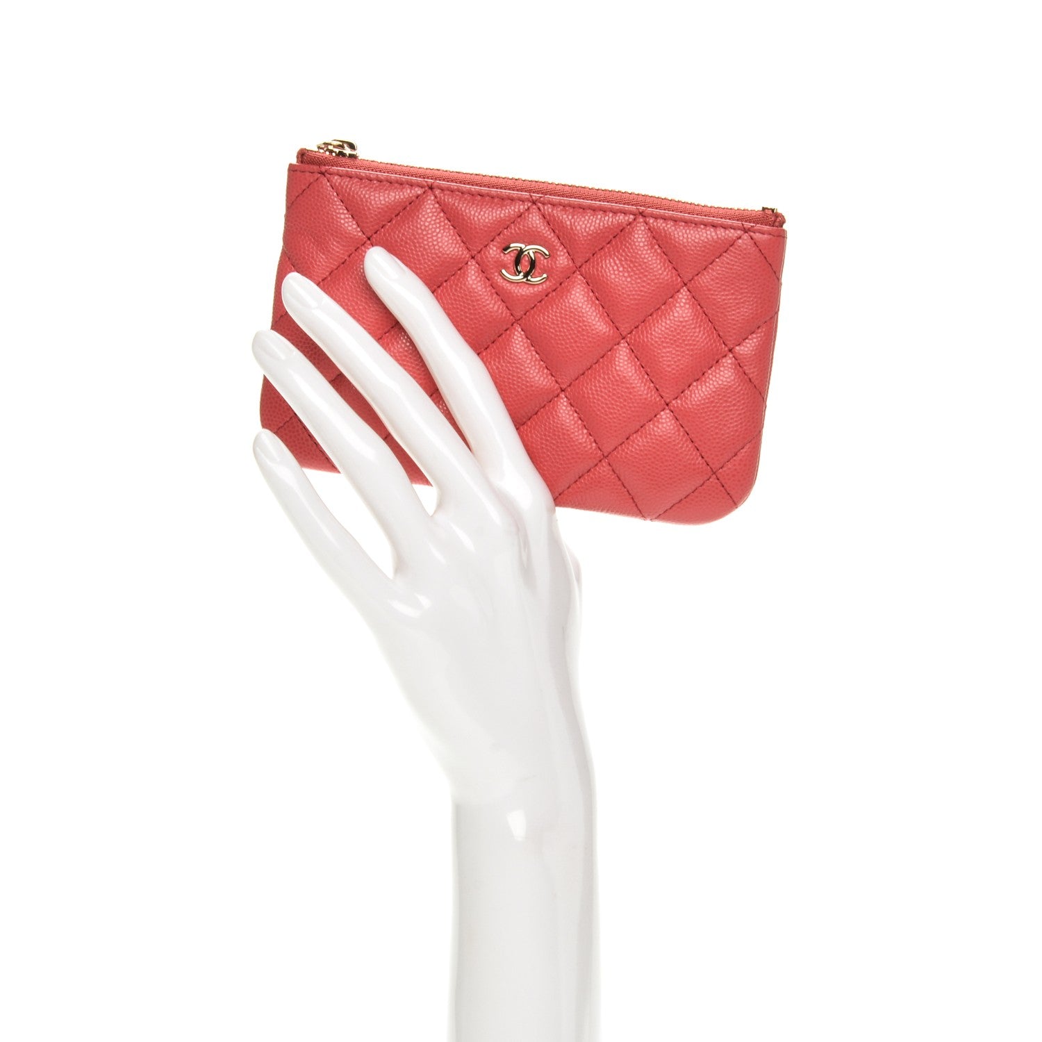 Chanel Caviar Quilted Small Cosmetic Case Dark Pink 2 of 7