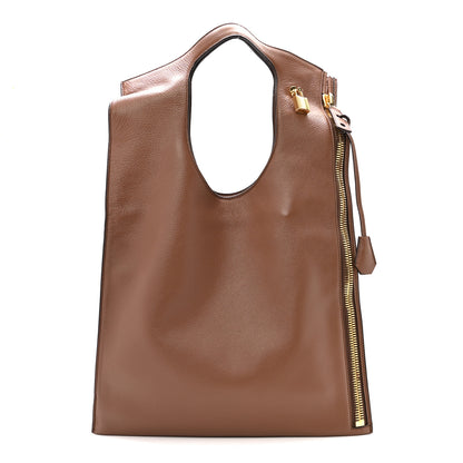 Tom Ford Ramskin Large Alix Padlock Zip Shoulder Bag Brown 1 of 15