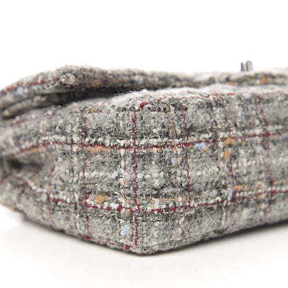 Chanel Tweed Quilted Medium Double Flap Grey Multicolor 7 of 10