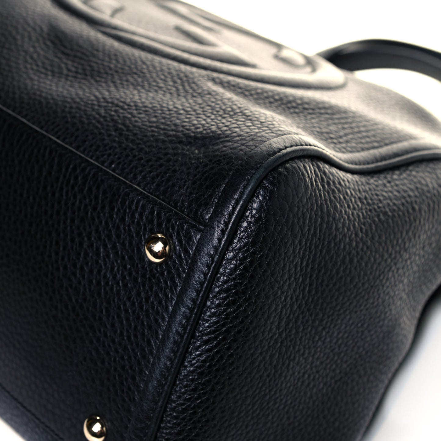 Pebbled Calfskin Medium Soho Shoulder Bag Black