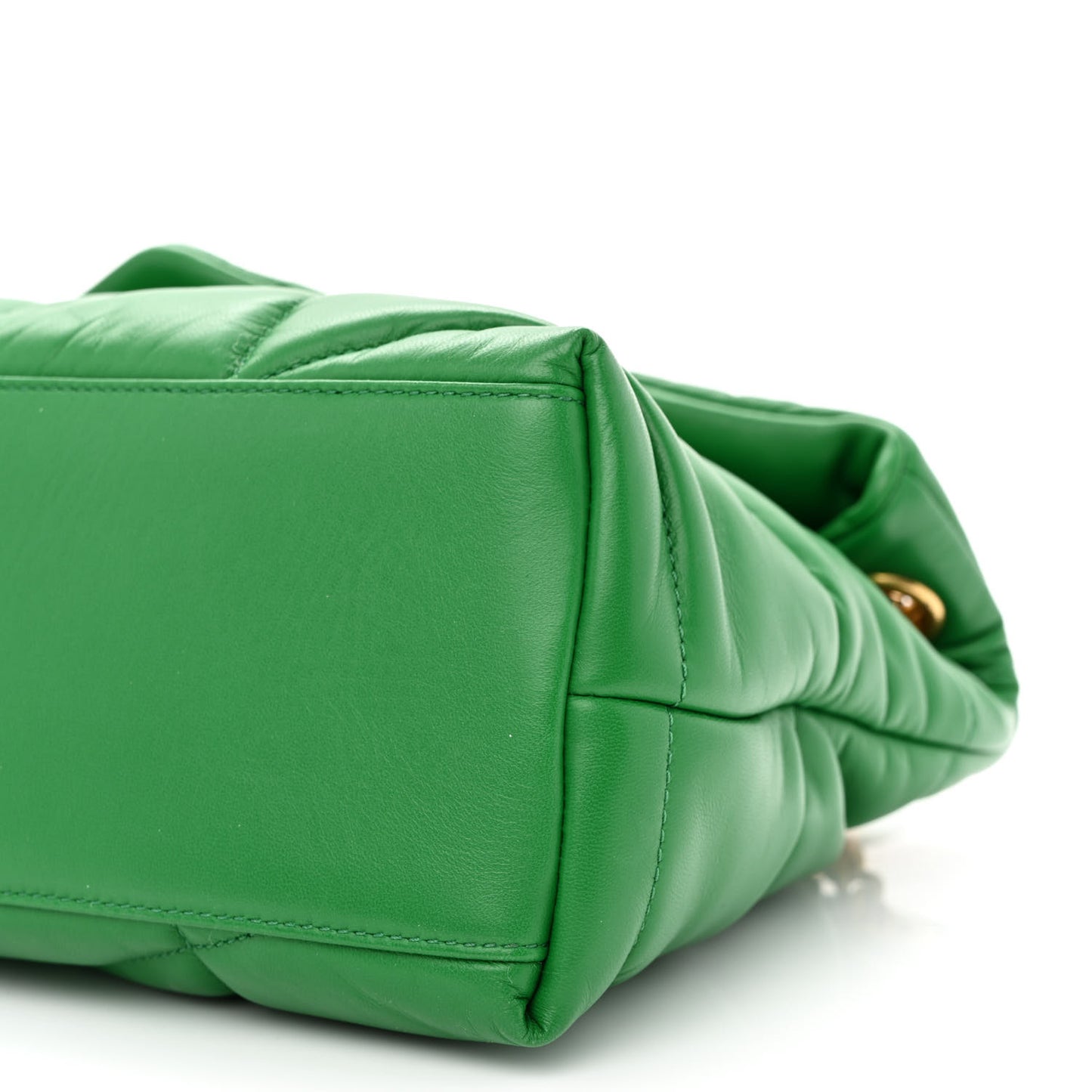 Lambskin Quilted Small Loulou Puffer Monogram Chain Satchel New Vert