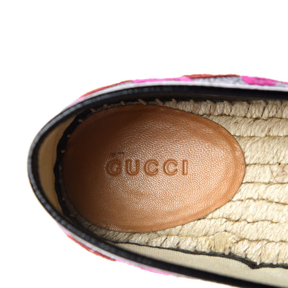 Gucci Velvet Lurex Square G Espadrilles 37.5 Silver Multicolor 7 of 10