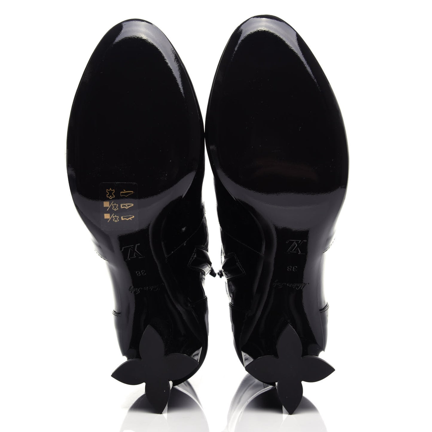 Patent Silhouette Ankle Boots 38 Black