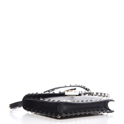 Valentino Garavani Vitello Rockstud Shoulder Flap Bag Black 4 of 8