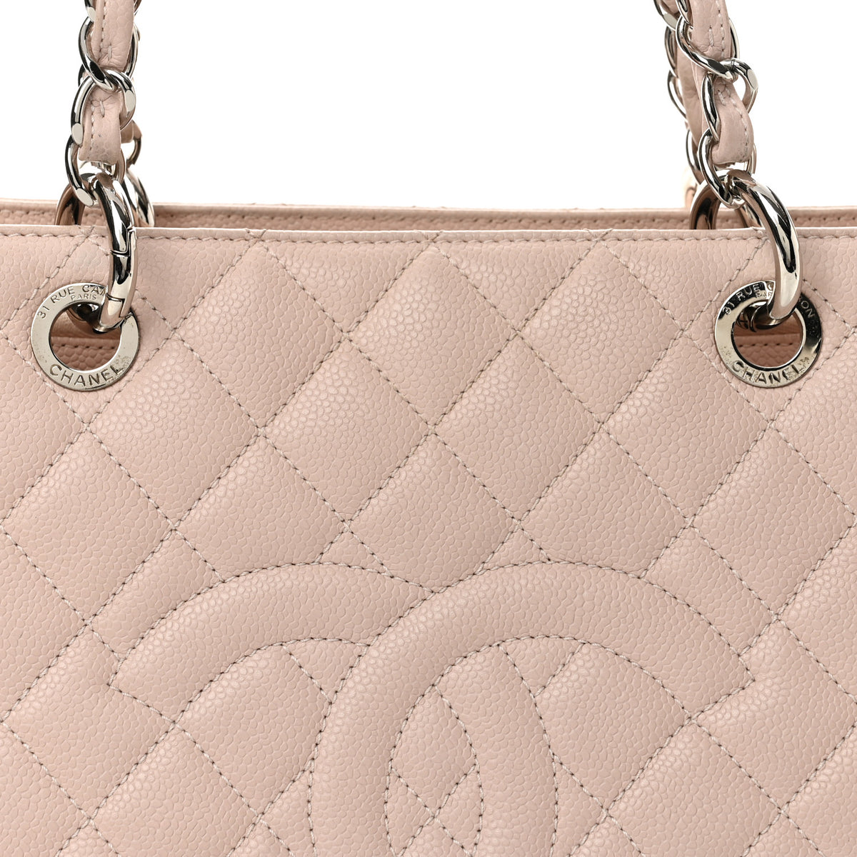 Caviar Quilted Grand Shopping Tote GST Light Pink