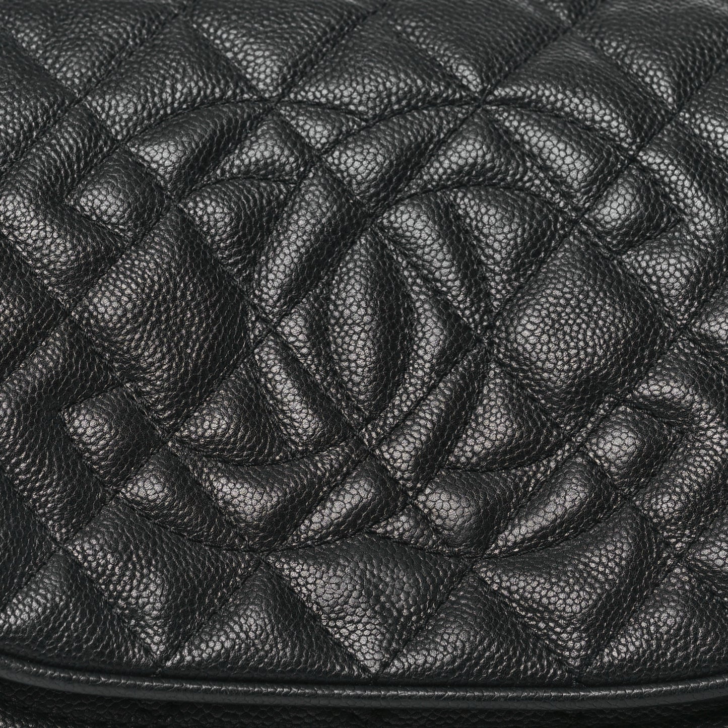 Caviar Quilted Timeless Accordion Flap Black