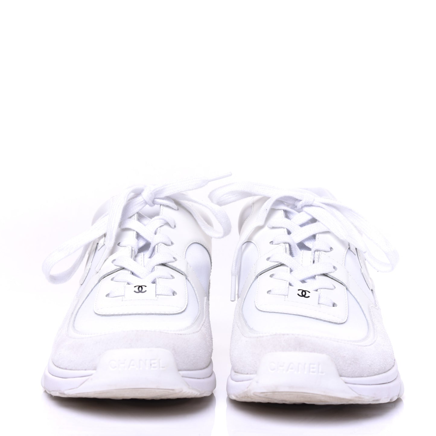 Lambskin Fabric Suede CC Sneakers 40.5 White