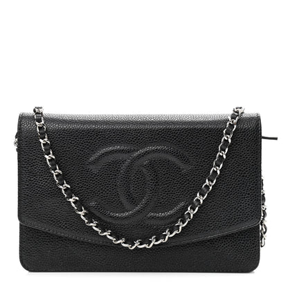 Chanel Caviar Timeless CC Wallet On Chain WOC Black 1 of 12