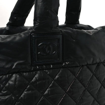 Chanel Nylon Quilted Large Coco Cocoon Tote Black 12 of 14