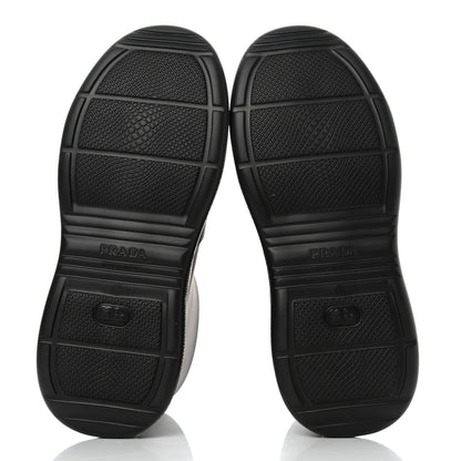 Prada Soft Mellow Rubber Triangle Logo Embossed Womens 25mm Booties 39 Black 5 of 9